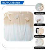 Allenjoy Summer Shells Light Blue Wooden Backdrop - Allenjoystudio