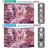 Allenjoy Photocall Pink Candy Backdrop Canvas House Lollipop Path for Baby Child Dessert - Allenjoystudio
