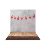 Allenjoy White Grey Red Heart Valentine's Day Backdrop