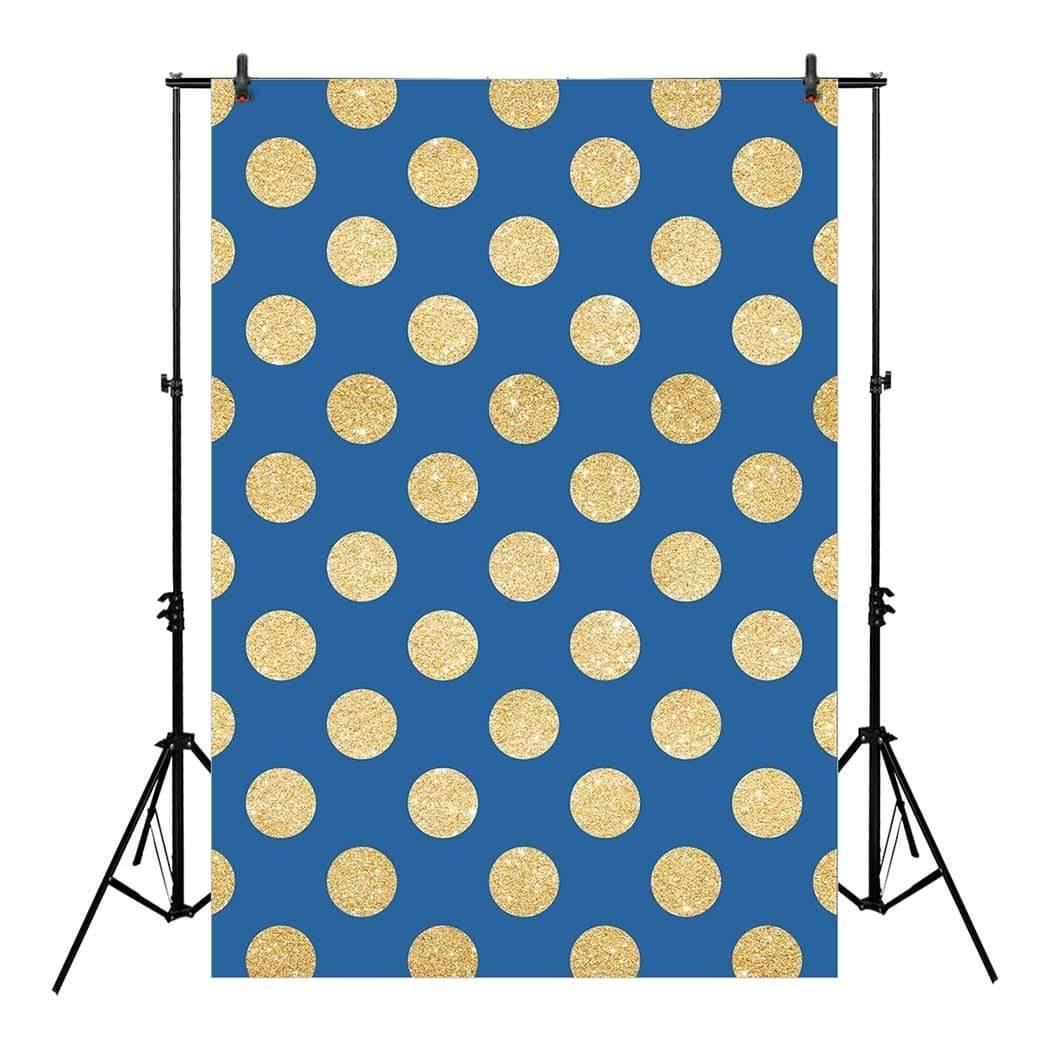 Allenjoy Photographic Background of Blue Golden Dots Patterns Backdrop - Allenjoystudio