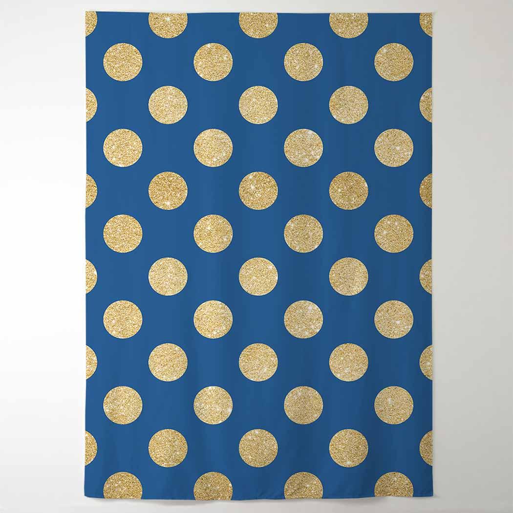 Allenjoy Photographic Background of Blue Golden Dots Patterns Backdrop - Allenjoystudio