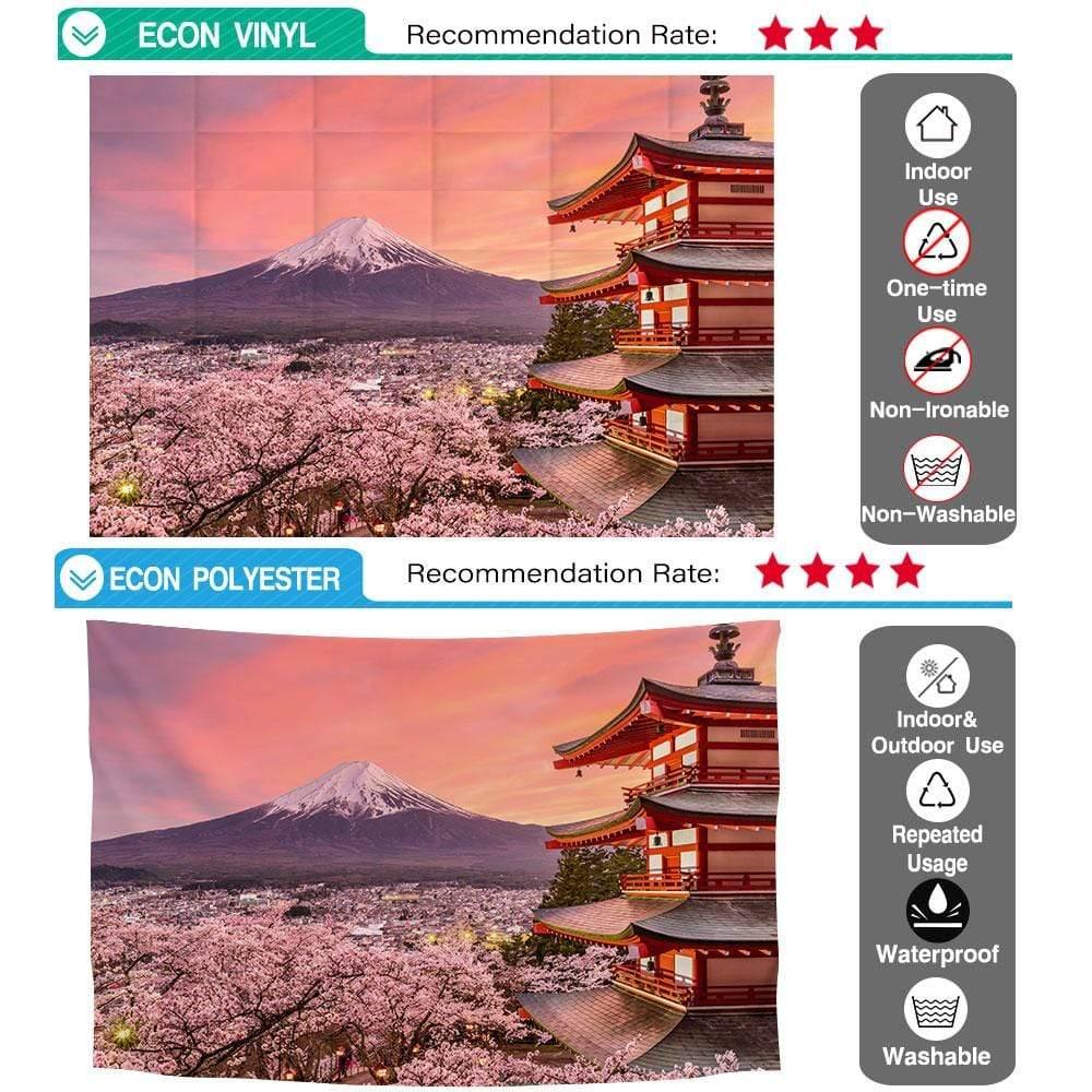 Allenjoy photography Backdrop Architecture Tower Mountain Cherry Tree - Allenjoystudio