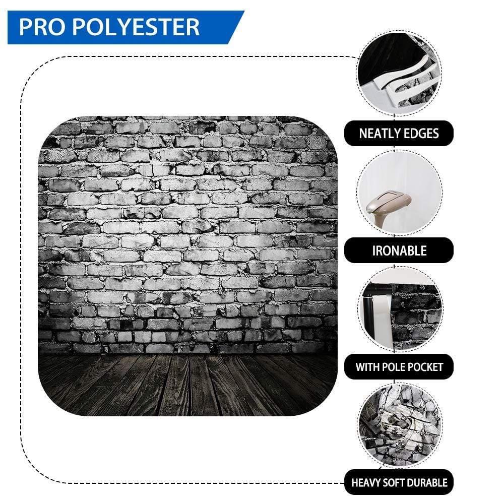 Allenjoy Dim Brick Walls Wooden Floor Photography Backdrop - Allenjoystudio