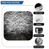 Allenjoy Dim Brick Walls Wooden Floor Photography Backdrop - Allenjoystudio