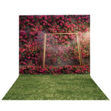 Allenjoy Flower Wall Wedding Spring Nature Grass Frame Background