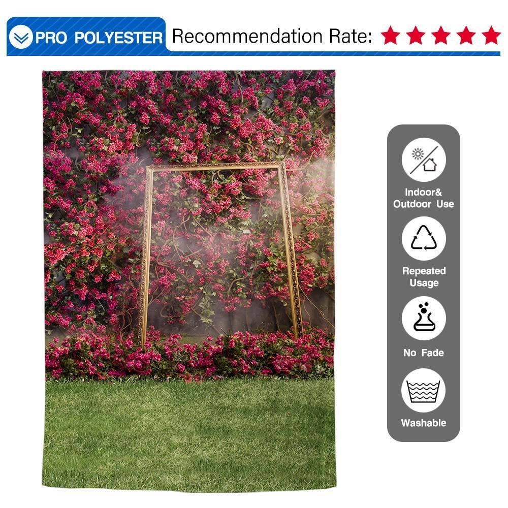 Allenjoy Flower Wall Wedding Spring Nature Grass Frame Background - Allenjoystudio