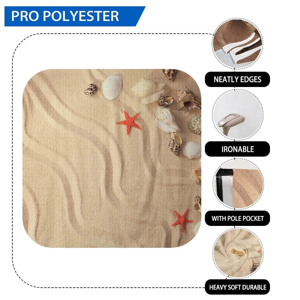 Allenjoy Summer Sandy Beach Shells Wave Backdrop - Allenjoystudio