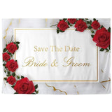 Allenjoy Photography Backdrop Red Rose Marble Wedding Personalized Custom Photobooth - Allenjoystudio