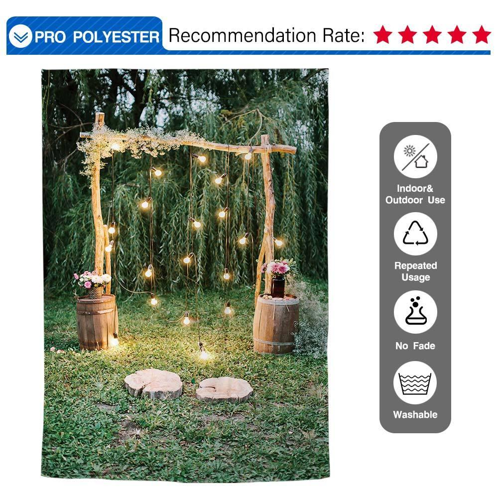 Allenjoy Wedding Glitter Wood Arch Flower Forest Backdrop - Allenjoystudio