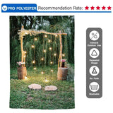 Allenjoy Wedding Glitter Wood Arch Flower Forest Backdrop - Allenjoystudio