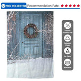 Allenjoy Winter Snow Door Christmas Wreath Backdrop - Allenjoystudio