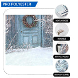 Allenjoy Winter Snow Door Christmas Wreath Backdrop - Allenjoystudio