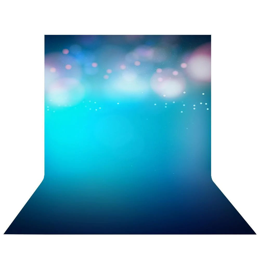 Allenjoy Bokeh Bigs Dots Gradient Blue Backdrop - Allenjoystudio