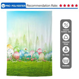 Allenjoy Easter eggs Grass Flowers Sunny Spring Background - Allenjoystudio