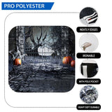 Allenjoy Halloween Pumpkin Door Zombie Cemetery Gate Backdrop - Allenjoystudio