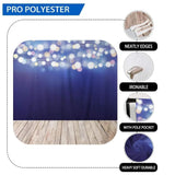 Allenjoy Bunches of Bokeh Dark Blue Background with Ginger Wood Floor - Allenjoystudio