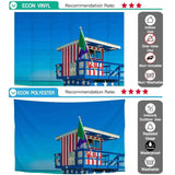 Allenjoy American Lifeguard Tower Seaside Independence Day Backdrop - Allenjoystudio