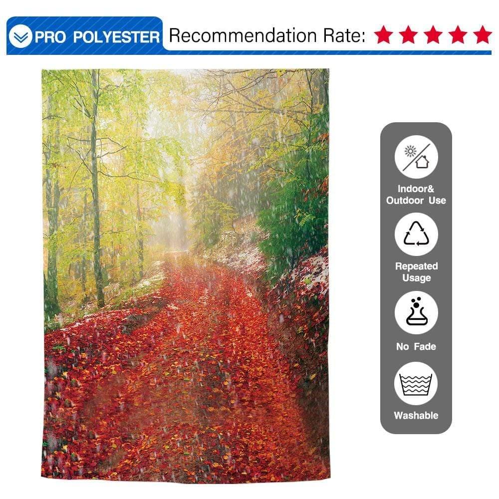 Allenjoy Autumn Forest  Maple leaves Path Backdrop - Allenjoystudio