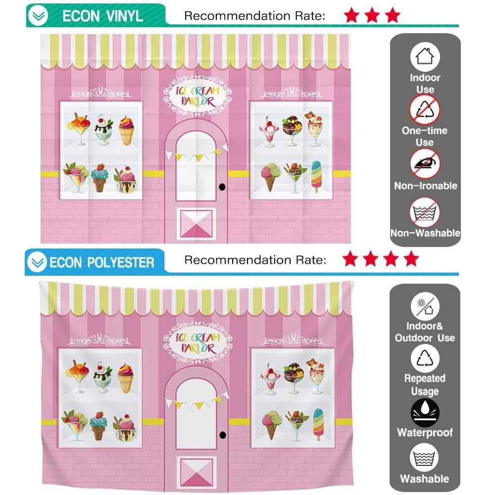 Allenjoy Ice Cream Pink Brick Wall Backdrops for Birthday - Allenjoystudio