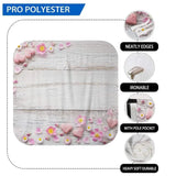 Allenjoy White Wood Backdrop with Pink Floral Heart - Allenjoystudio