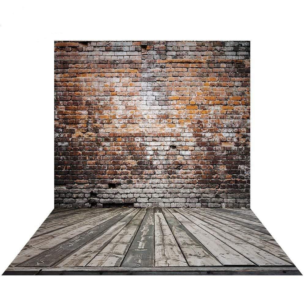 Allenjoy Brawn Brick Wall Wood Newborn Backdrop - Allenjoystudio