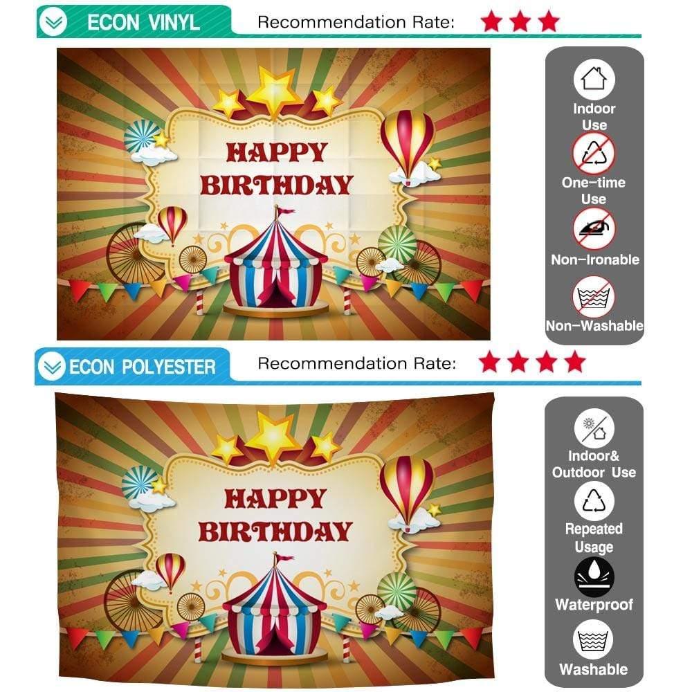 Allenjoy Photography Circus Backdrops Balloons Stars Birthday Background Photocall - Allenjoystudio