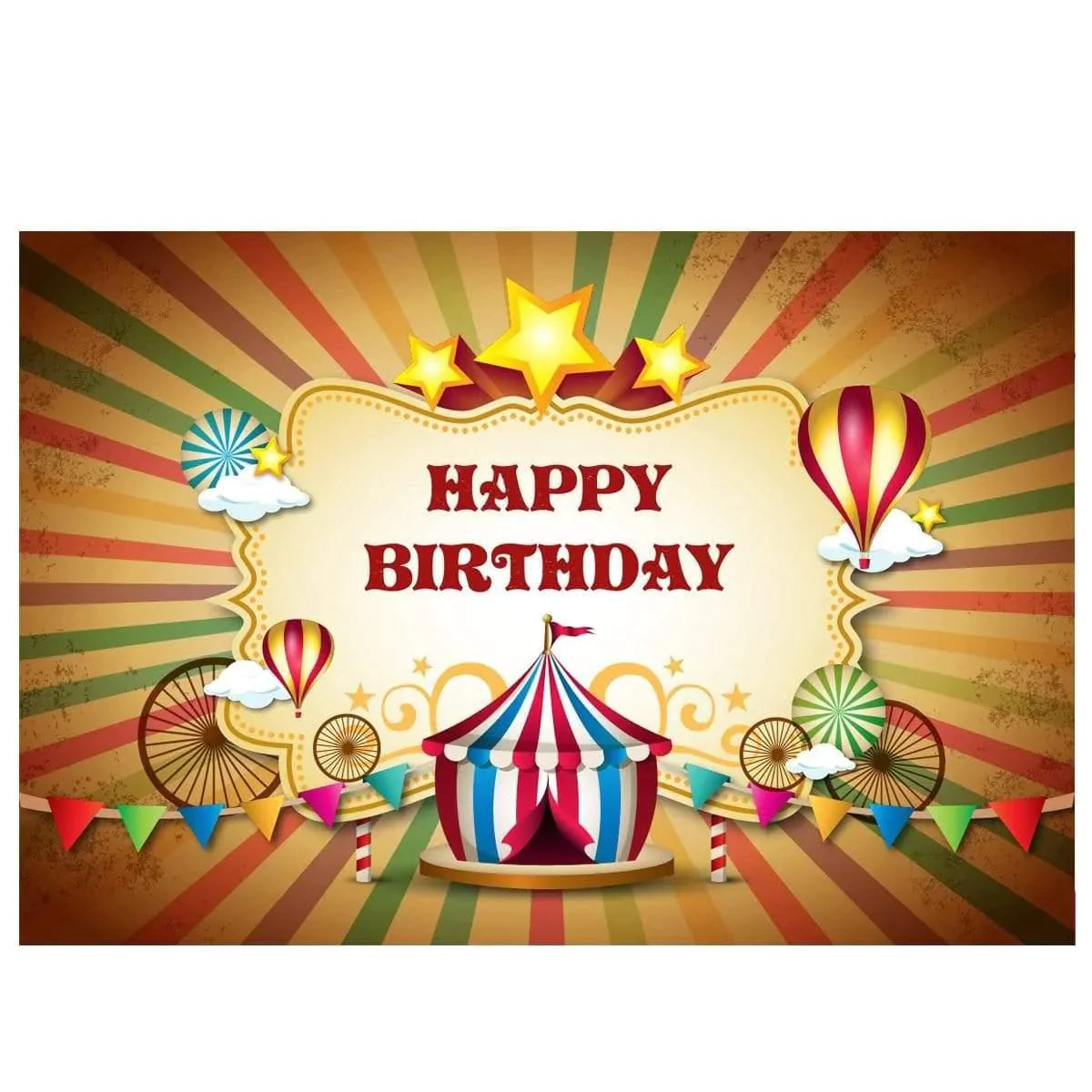 Allenjoy Photography Circus Backdrops Balloons Stars Birthday Background Photocall - Allenjoystudio