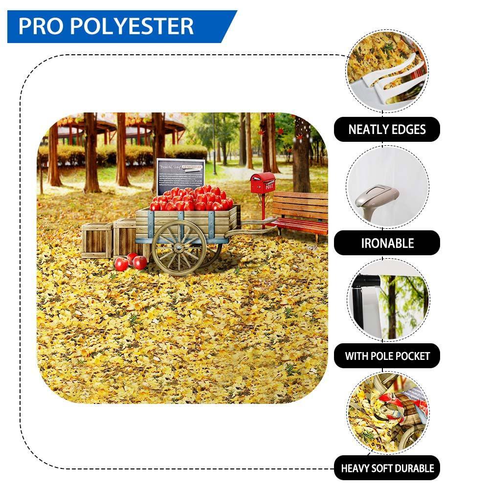 Allenjoy Autumn Thanksgiving Day Sell Apple Maple Leaves Floor Backdrop - Allenjoystudio