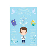 Allenjoy Little Boy My First Holy Communion Customize Blue Backdrop