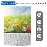 Allenjoy Easter Backdrops Sky Clouds Shine Flower Eggs Gray Wood Floor - Allenjoystudio