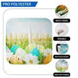 Allenjoy Easter Colorful Easter Eggs Fence Grass Spring Background - Allenjoystudio