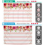 Allenjoy Pink and White Stripes Rose Floral Mother's Day Backdrop - Allenjoystudio
