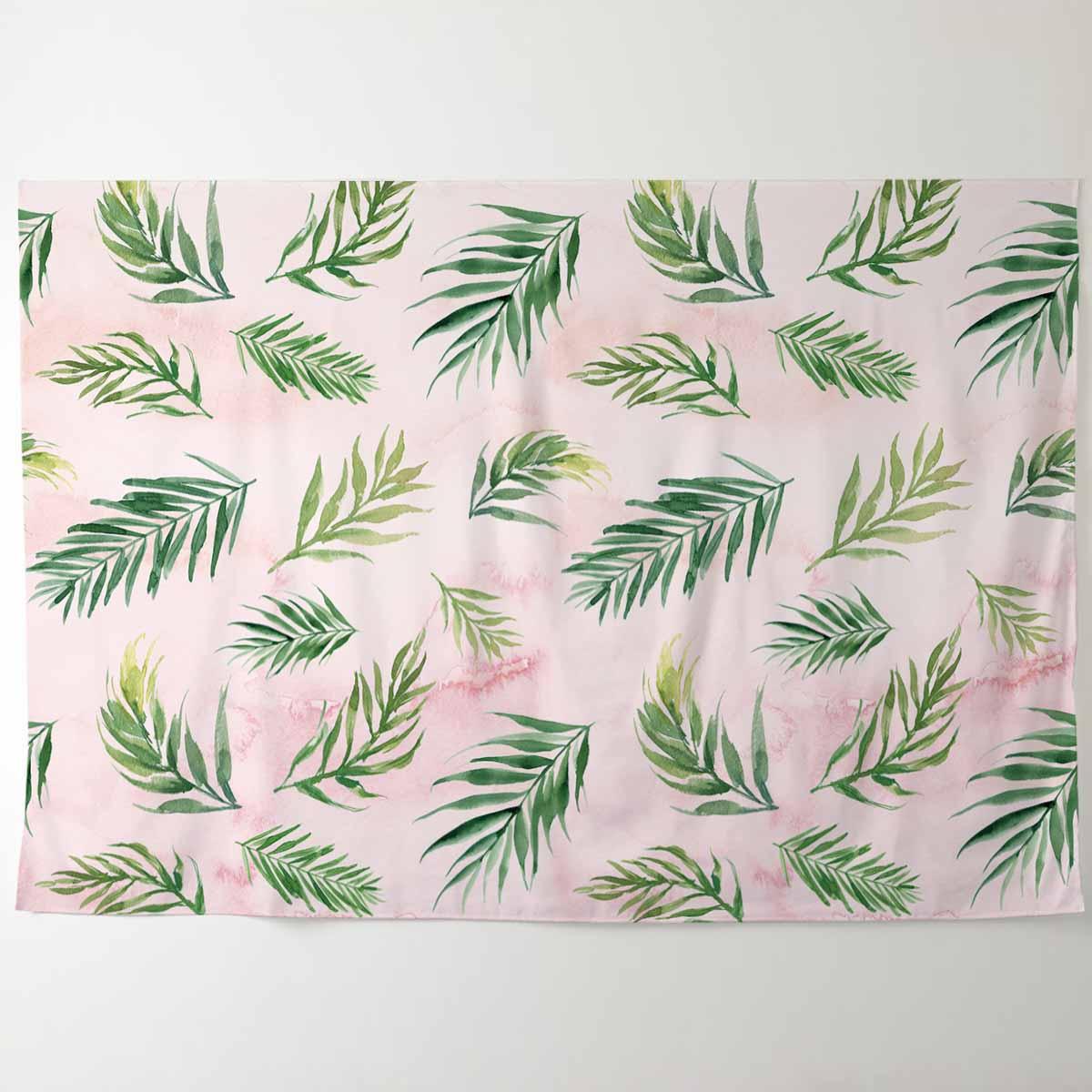 Allenjoy Pink Backdrop Oil Painting Green Leaves Decoration Photographic Background - Allenjoystudio