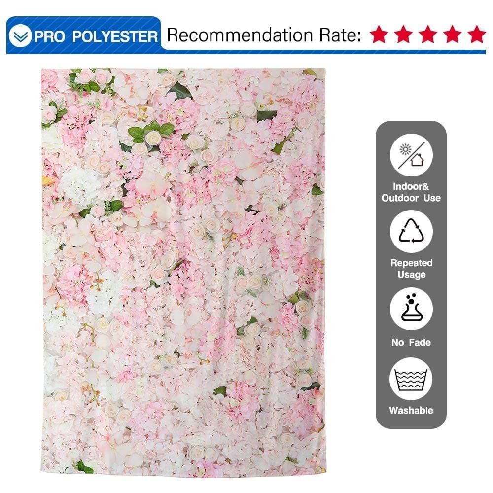 Allenjoy Pink Backdrop Romantic Flower Wall Background for Girls Baby Shower - Allenjoystudio