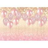 Allenjoy Pink Bokeh Balloon Yellow Glitter Backdrop for Girl