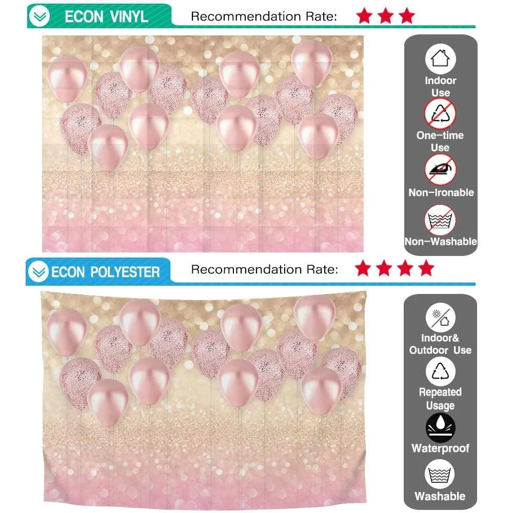 Allenjoy Pink Bokeh Balloon Yellow Glitter Backdrop for Girl - Allenjoystudio