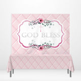 Allenjoy Pink Headboard  Backdrop Tablecloth for Baptism