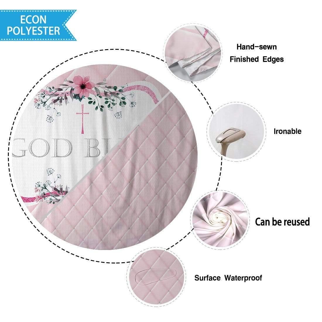 Allenjoy Pink Headboard  Backdrop Tablecloth for Baptism - Allenjoystudio