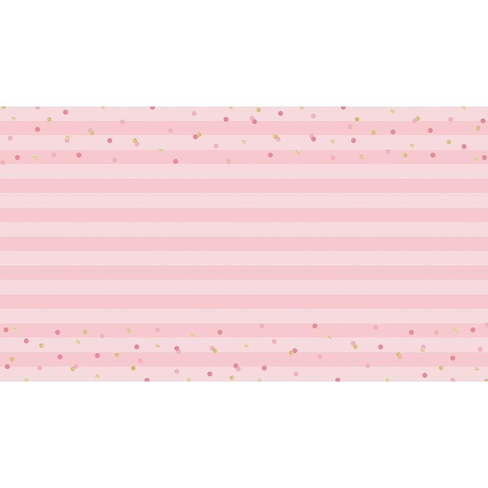 Allenjoy Pink Strips Happy Birthday Ballet Girl Banner Tablecloth - Allenjoystudio