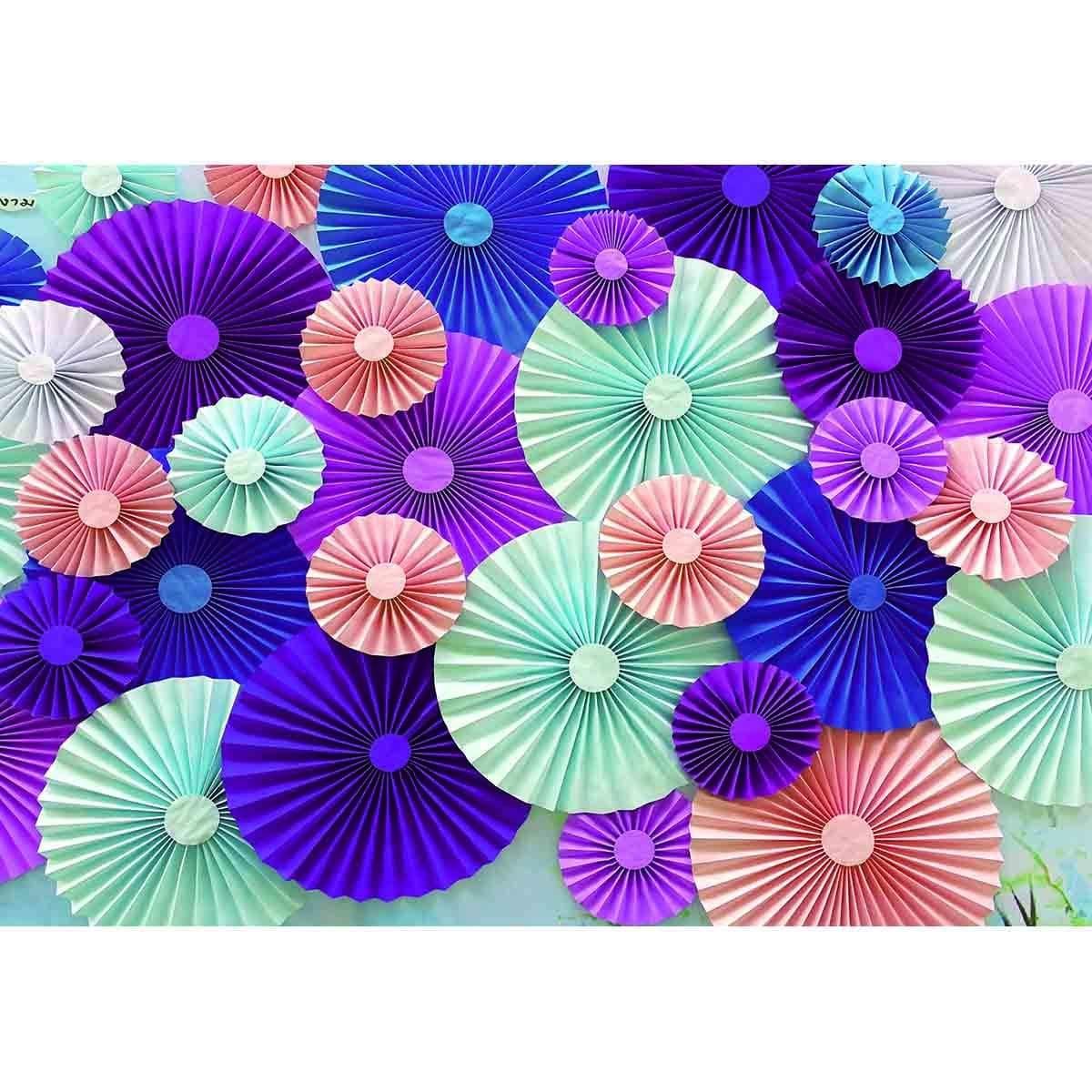 Allenjoy Pinwheel Backdrop for Purple Yellow for Wedding Prom Celebration for Photo Booth - Allenjoystudio