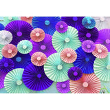 Allenjoy Pinwheel Backdrop for Purple Yellow for Wedding Prom Celebration for Photo Booth - Allenjoystudio