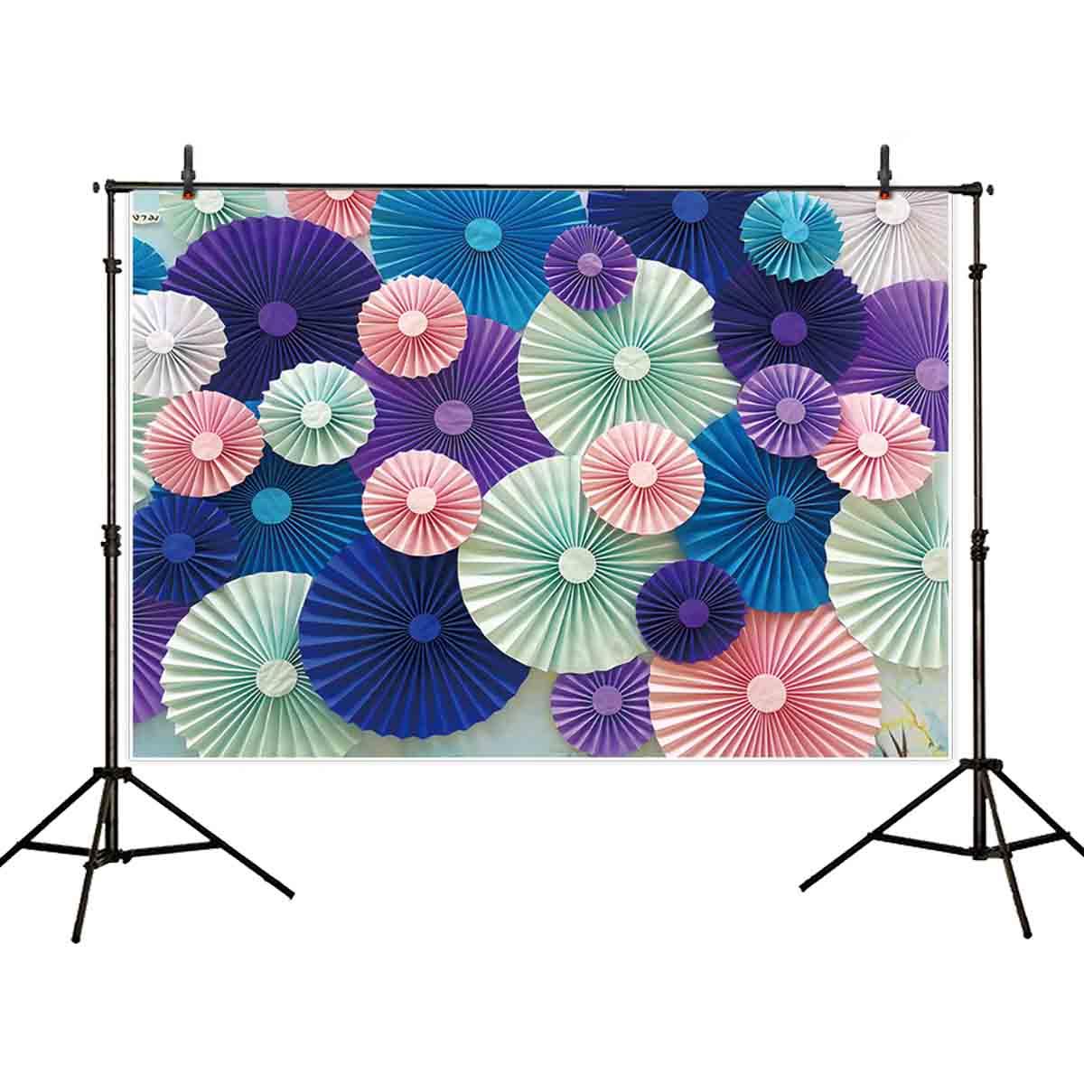 Allenjoy Pinwheel Purple Blue Pink Backdrop for Wedding Birthday Party Prom Photo Booth - Allenjoystudio