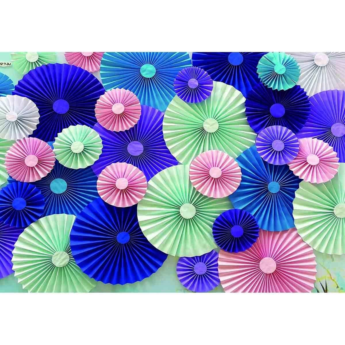 Allenjoy Pinwheel Purple Blue Pink Backdrop for Wedding Birthday Party Prom Photo Booth - Allenjoystudio