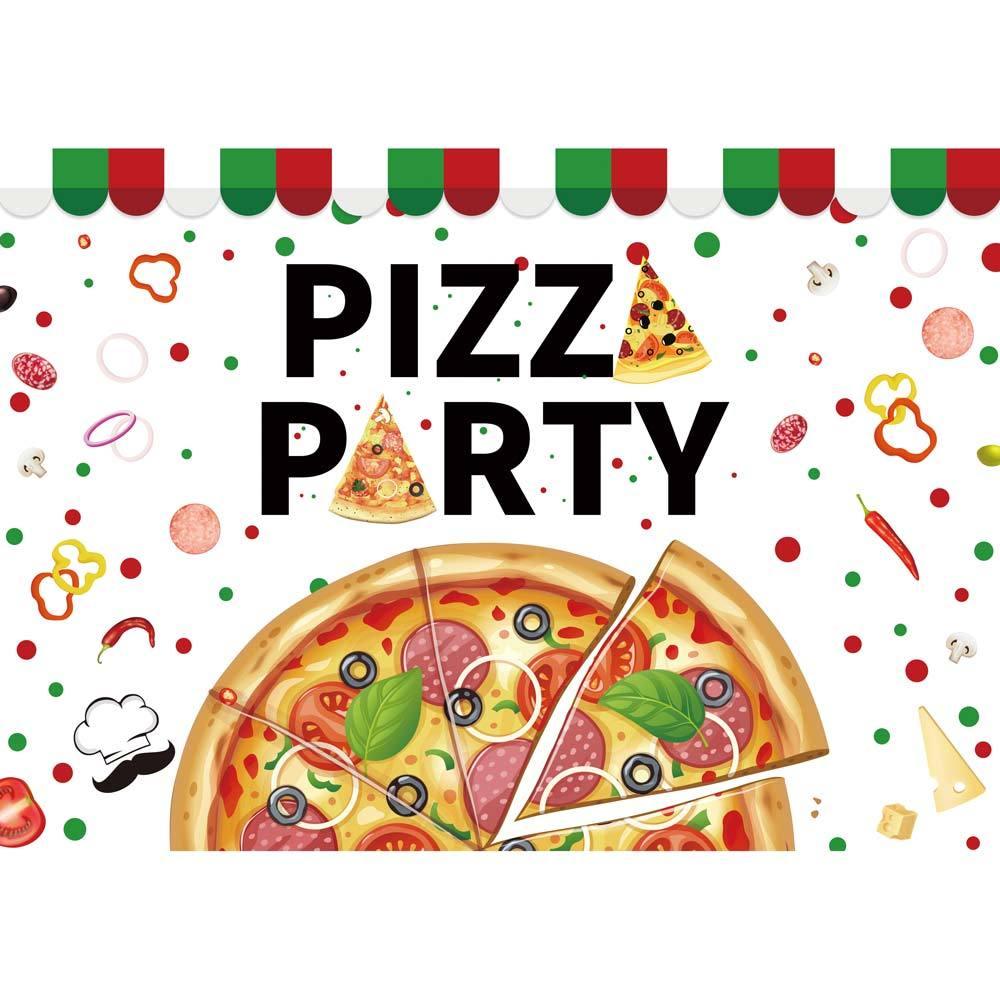 Allenjoy Pizza Party Backdrop Backdrop for Birthday Cooking Kitchen Minisession - Allenjoystudio