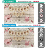 Allenjoy WELCOME BABY Pink Baby Carriage Vintage Ginger Wood Backdrop - Allenjoystudio