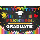 Allenjoy Preschool Graduate Black Backdrop for Kids Prom Party