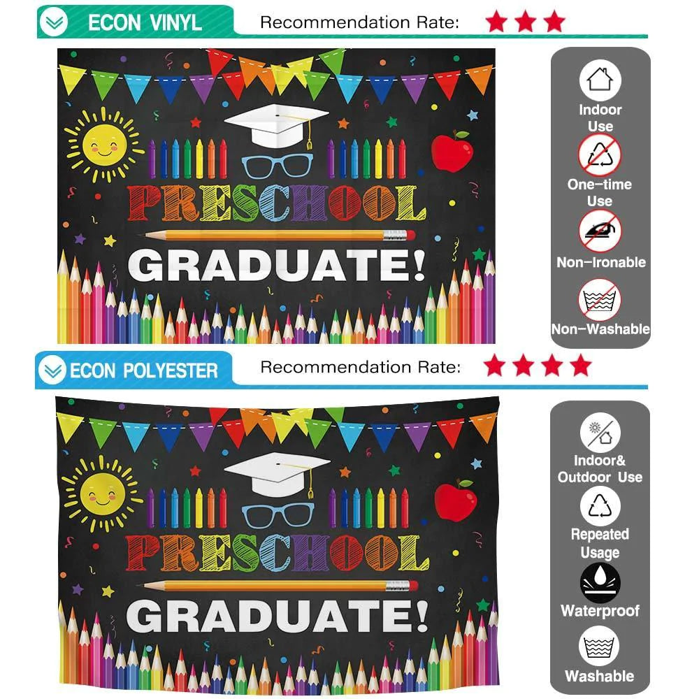 Allenjoy Preschool Graduate Black Backdrop for Kids Prom Party - Allenjoystudio