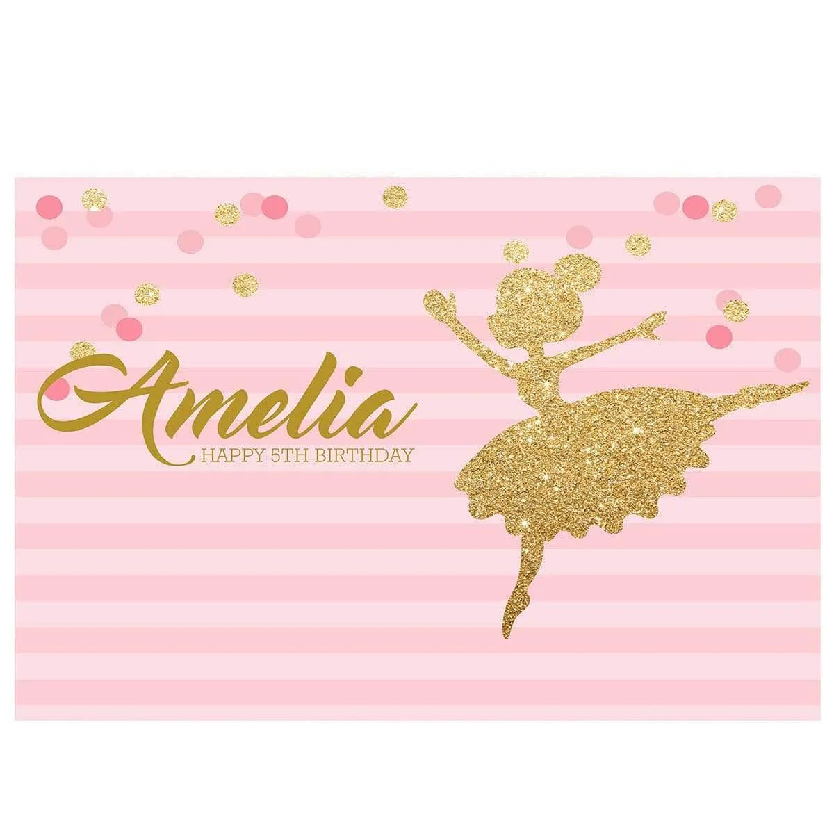 Allenjoy Pink and White Stripe Golden Dolt Dancer Backdrop - Allenjoystudio