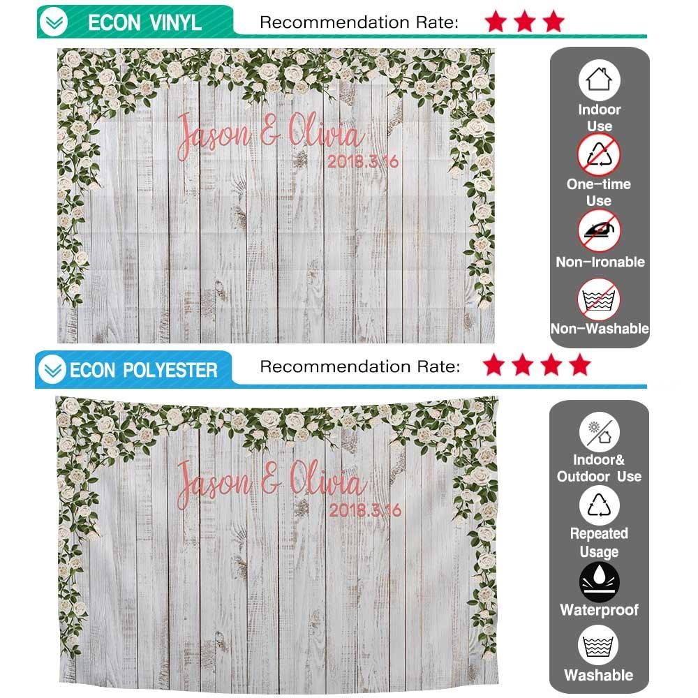 Allenjoy White Floral Wooden Custom Wedding Backdrop - Allenjoystudio