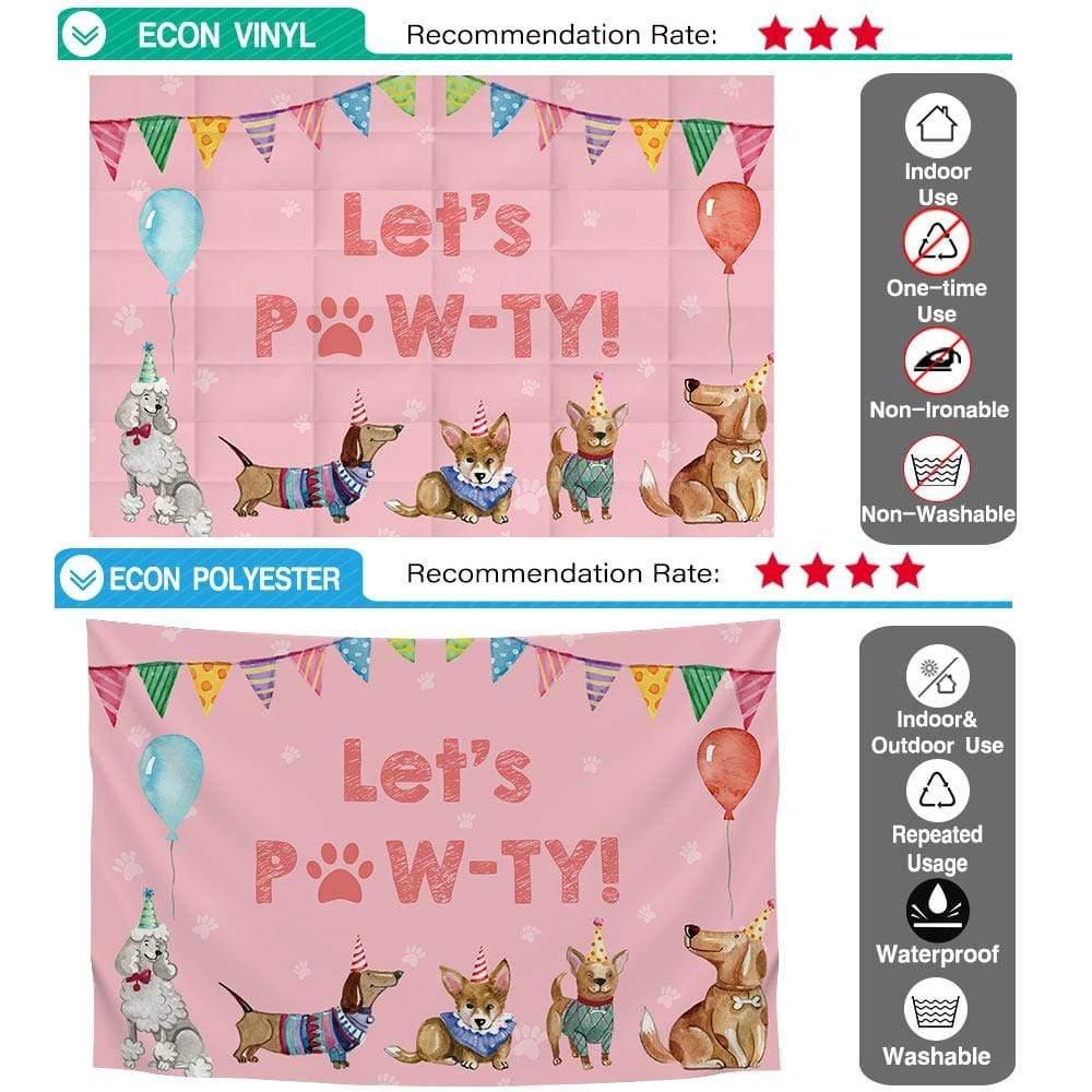 Allenjoy Puppy Dogs Pink Backdrop Colorful Flag Balloon for Pet's Party - Allenjoystudio